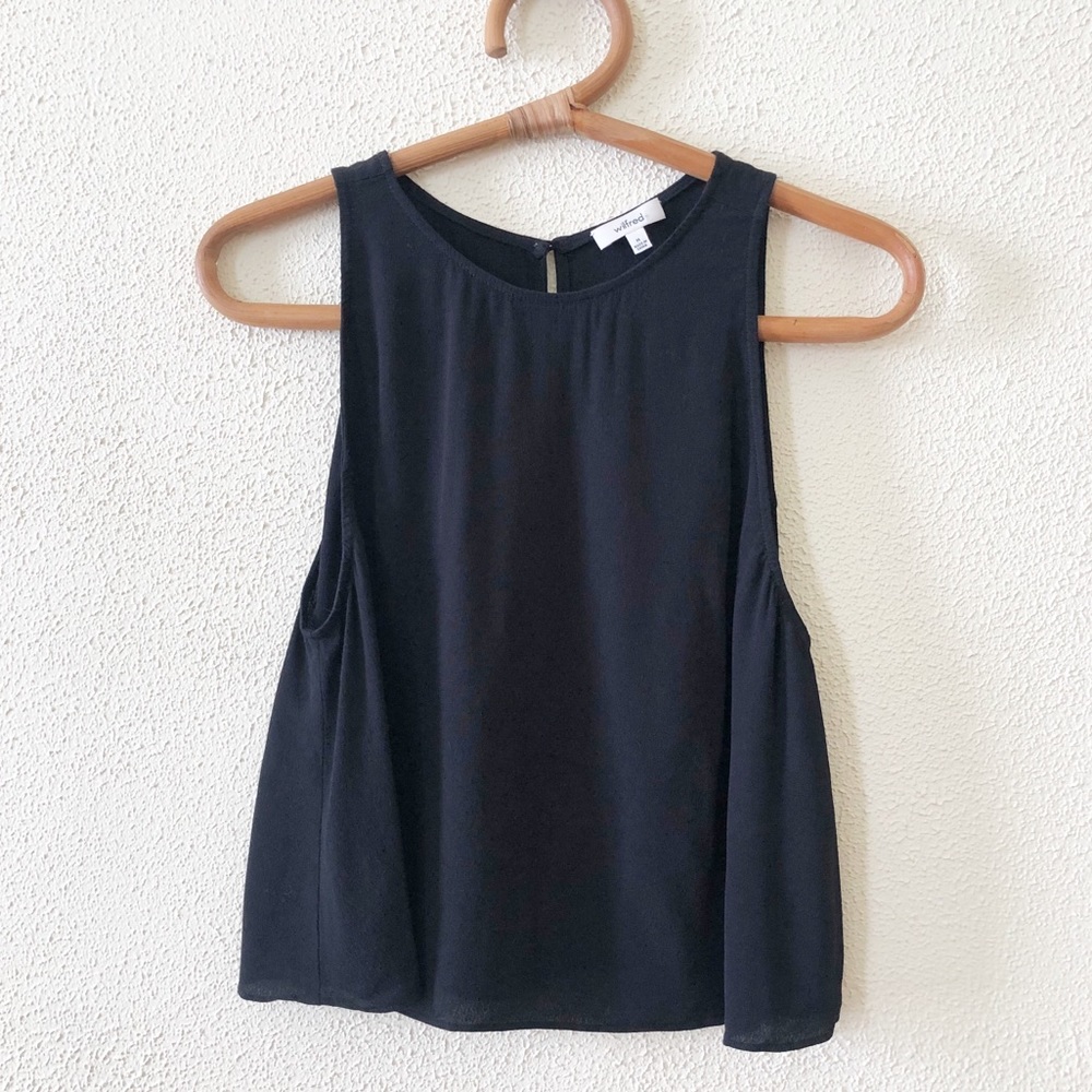 Aritzia Wilfred Cropped Crepe Tank M